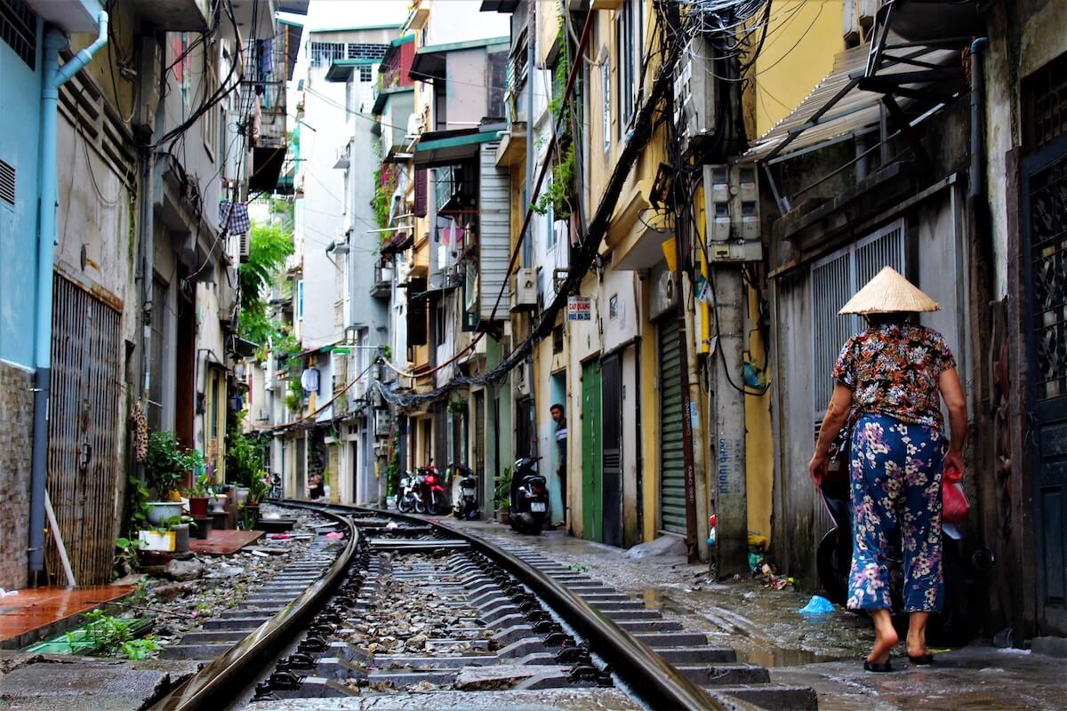 Photo of urban train track in Vietnam