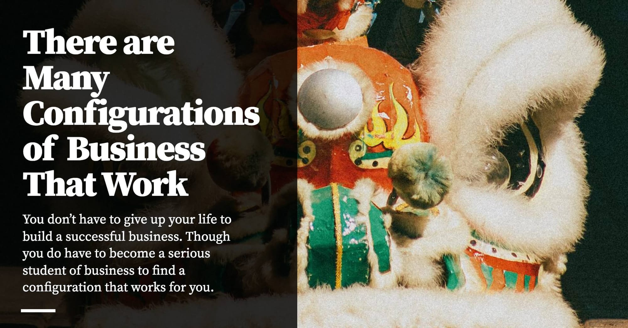There are Many Configurations of Business That Work